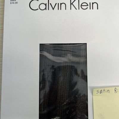 Calvin Klein Women's Satin Rib Tight   Control Top Black Pantyhose B Black